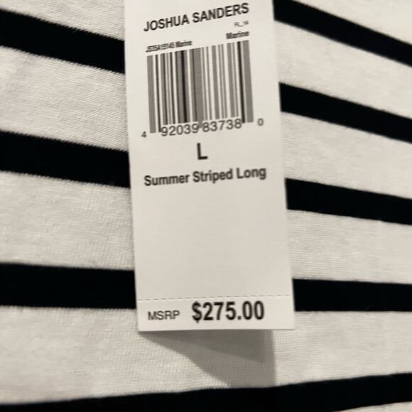 Joshua Sanders Women's Striped Graphic T-Shirt Long Sleeve Marine Size Large NWT - Picture 7 of 11